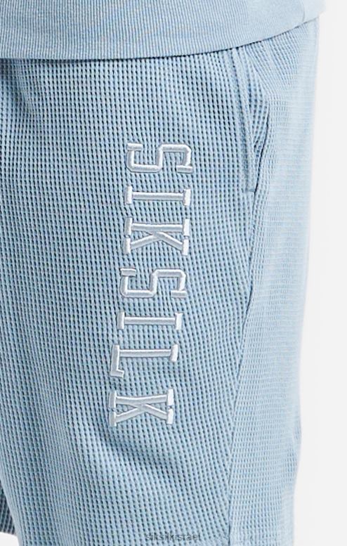 SikSilk גברים מכנסיים קצרים במרקם וופל רקום D2LH2576 לבוש