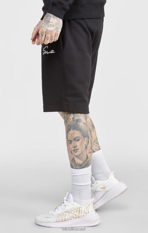 SikSilk גברים רקמת כתב שחור קצר D2LH2581 לבוש