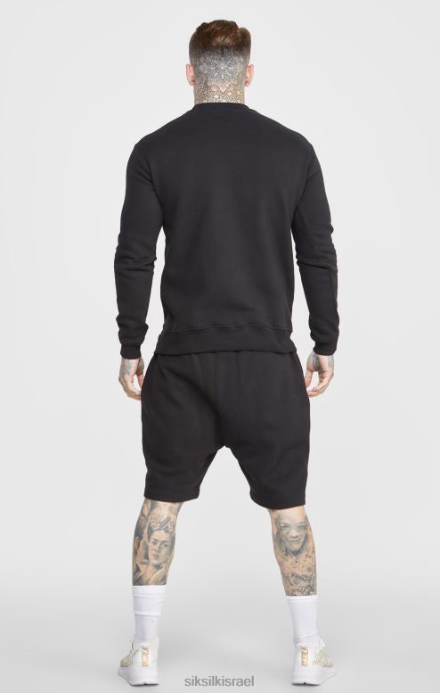 SikSilk גברים רקמת כתב שחור קצר D2LH2581 לבוש