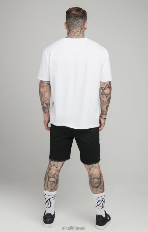 SikSilk גברים מכפלת גולמית שחורה קצרה ג'ינס רגוע D2LH2582 לבוש