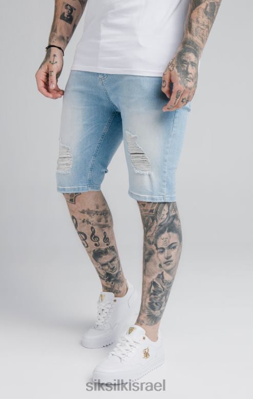 SikSilk גברים קצר ג'ינס במצוקה כחול D2LH2583 לבוש
