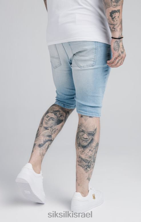SikSilk גברים קצר ג'ינס במצוקה כחול D2LH2583 לבוש