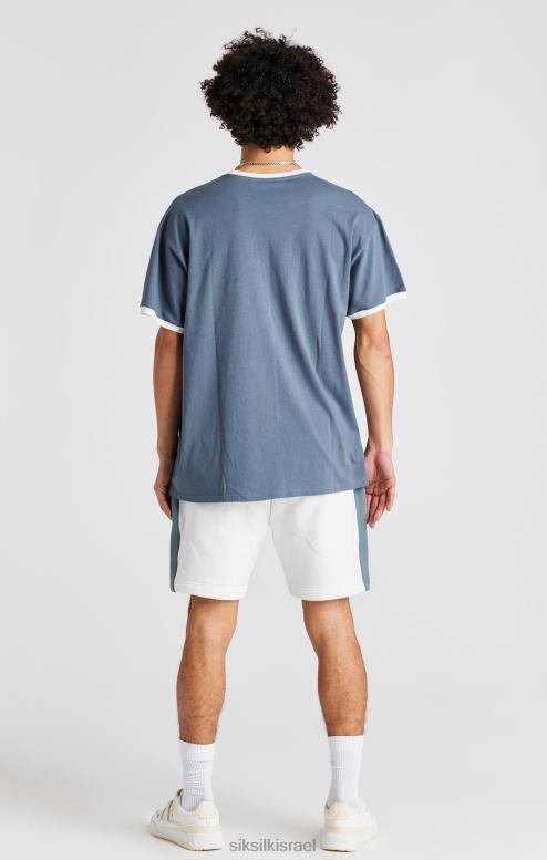 SikSilk גברים רקמת ורד לבן קצר D2LH2584 לבוש