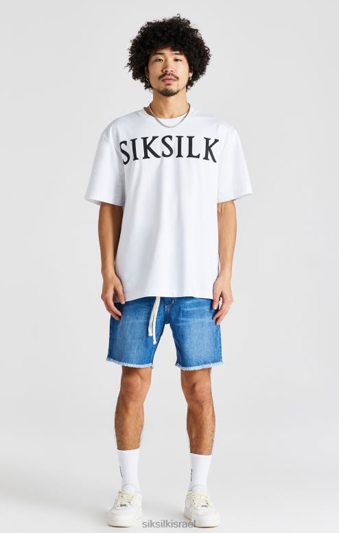 SikSilk גברים מכפלת גולמית כחולה קצרה ג'ינס רגוע D2LH2587 לבוש