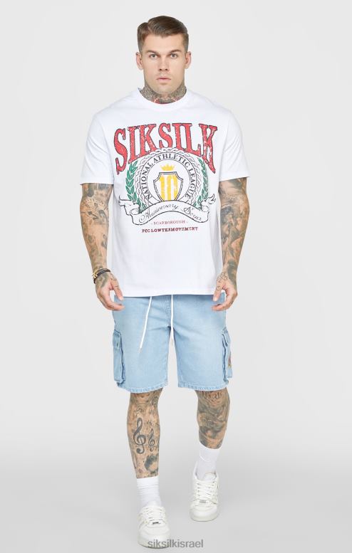 SikSilk גברים ג'ינס קצר מותן אלסטי כחול D2LH2588 לבוש