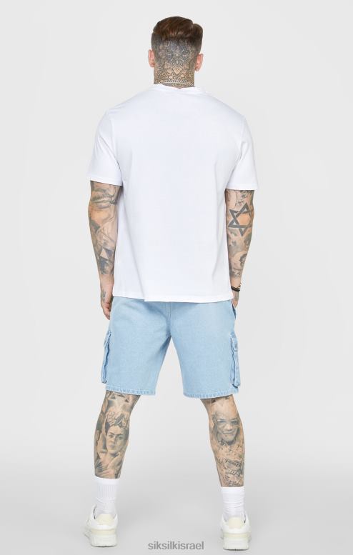 SikSilk גברים ג'ינס קצר מותן אלסטי כחול D2LH2588 לבוש