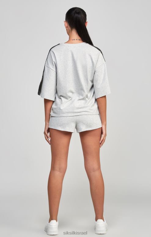 SikSilk נשים חולצת טריקו אפורה עם דבק D2LH258 לבוש