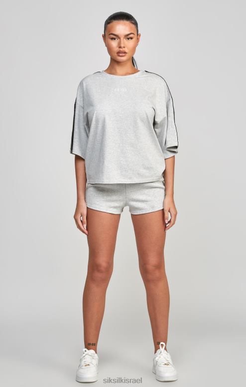 SikSilk נשים חולצת טריקו אפורה עם דבק D2LH258 לבוש