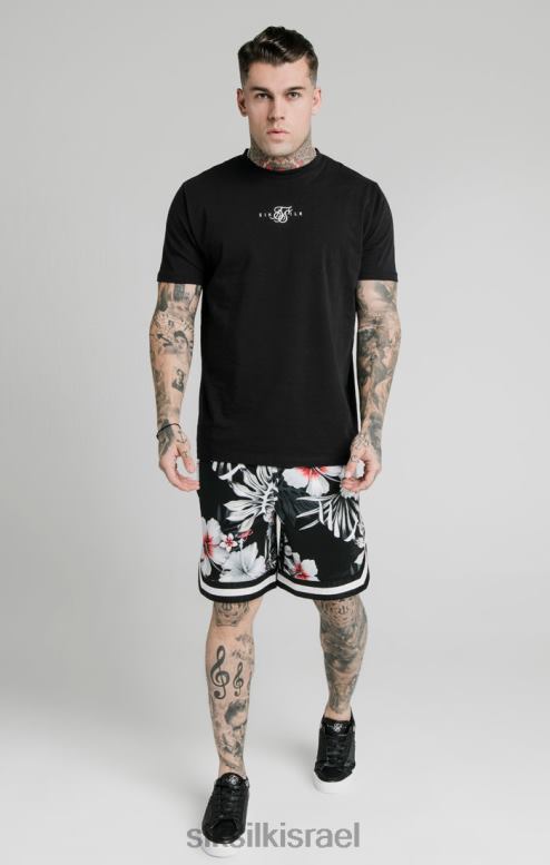 SikSilk גברים מכנסי כדורסל פרחוניים - שחורים D2LH2591 לבוש