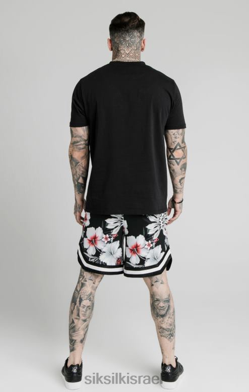 SikSilk גברים מכנסי כדורסל פרחוניים - שחורים D2LH2591 לבוש