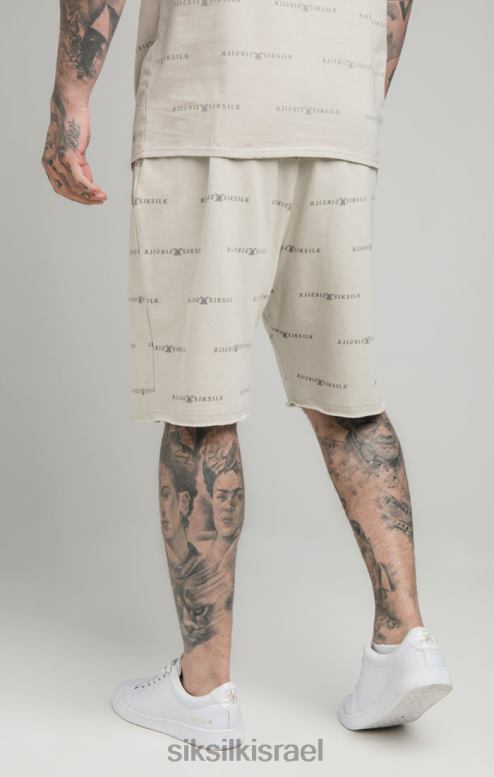 SikSilk גברים הדפס בז' קצר D2LH2594 לבוש