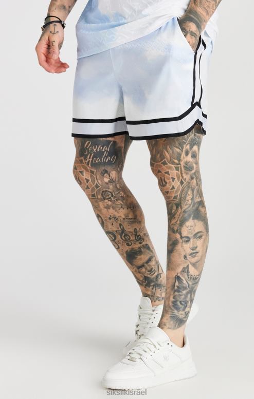 SikSilk גברים קצר חכם מודבק בצבע לבן D2LH2596 לבוש