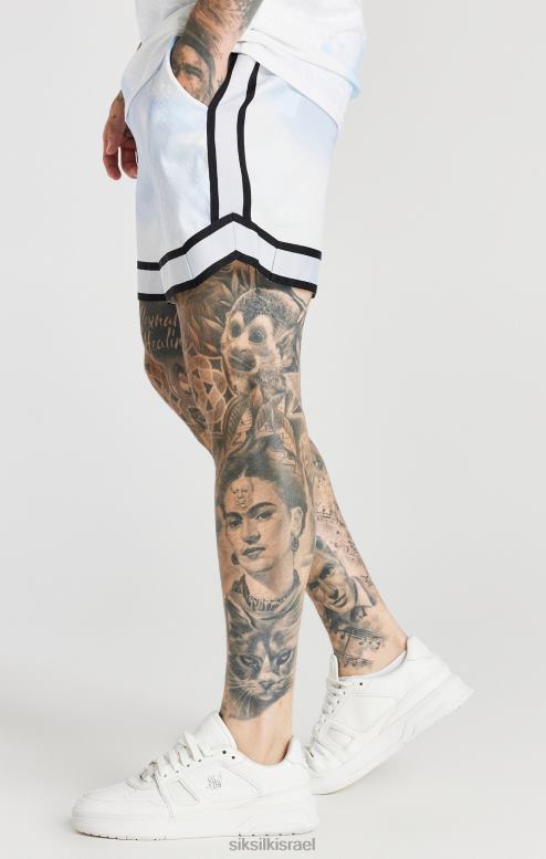 SikSilk גברים קצר חכם מודבק בצבע לבן D2LH2596 לבוש