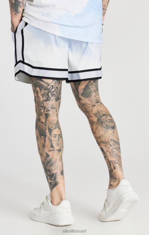 SikSilk גברים קצר חכם מודבק בצבע לבן D2LH2596 לבוש