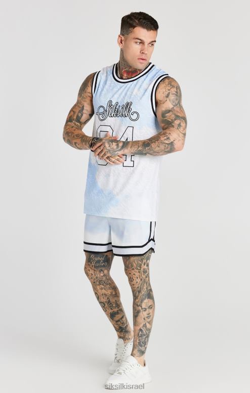 SikSilk גברים קצר חכם מודבק בצבע לבן D2LH2596 לבוש