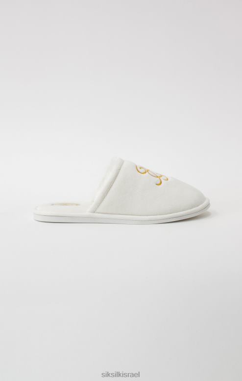 SikSilk גברים כפכף לבן עם לוגו רקום D2LH26 הַנעָלָה