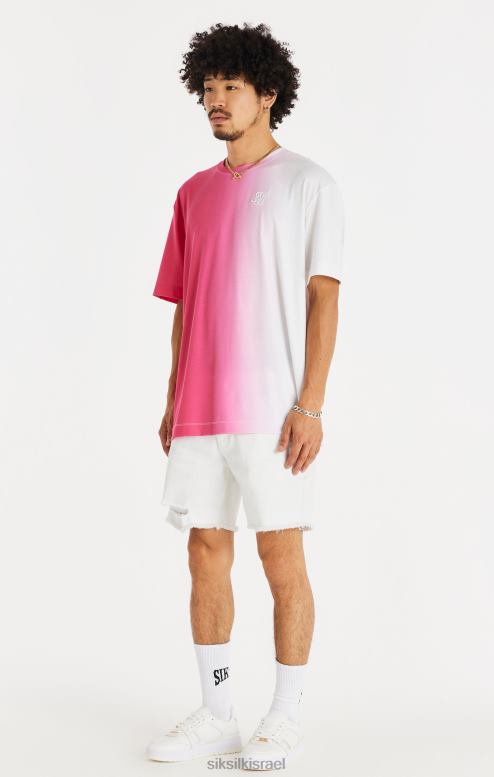 SikSilk גברים מכפלת גולמית לבנה קצרת ג'ינס במצוקה D2LH2600 לבוש