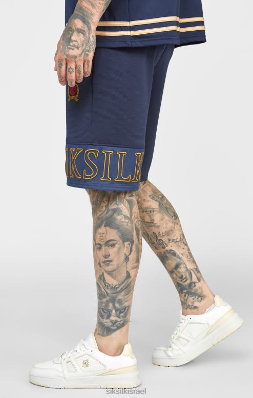 SikSilk גברים רקמת חיל הים קצרה רגועה D2LH2607 לבוש