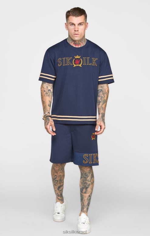 SikSilk גברים רקמת חיל הים קצרה רגועה D2LH2607 לבוש