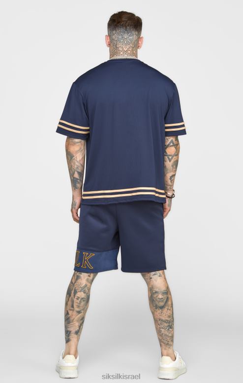 SikSilk גברים רקמת חיל הים קצרה רגועה D2LH2607 לבוש