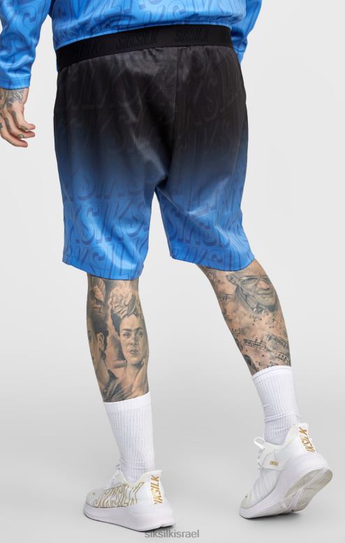 SikSilk גברים לוגו שחור דוהה קצר D2LH2608 לבוש
