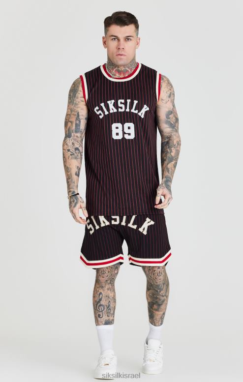 SikSilk גברים קצר כדורסל קלאסי רטרו שחור D2LH2609 לבוש