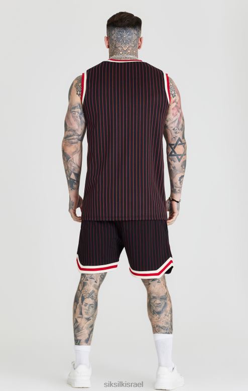 SikSilk גברים קצר כדורסל קלאסי רטרו שחור D2LH2609 לבוש