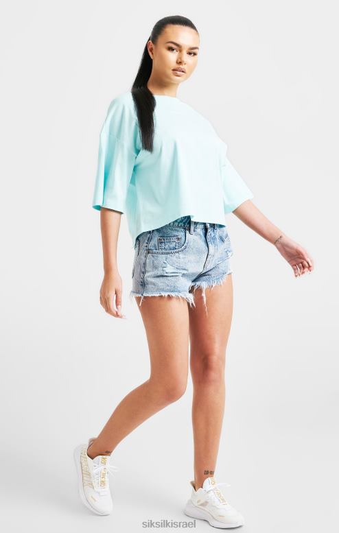 SikSilk נשים חולצת טריקו ממותגת אקווה D2LH260 לבוש