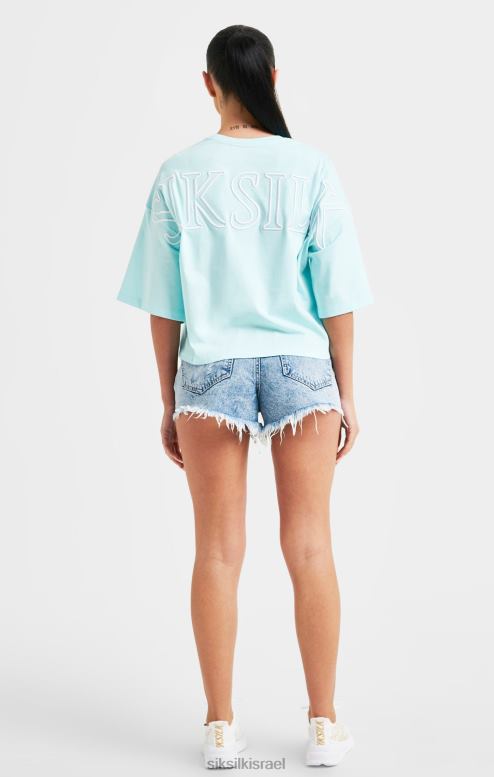 SikSilk נשים חולצת טריקו ממותגת אקווה D2LH260 לבוש