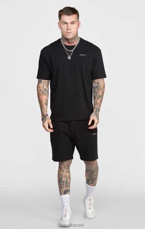 SikSilk גברים ג'וגר שחור קצר עם פסים D2LH2610 לבוש