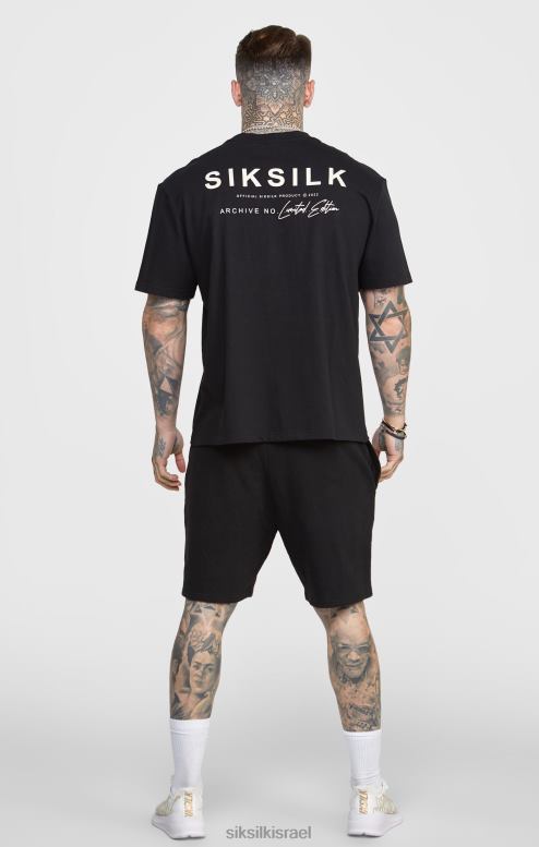 SikSilk גברים ג'וגר שחור קצר עם פסים D2LH2610 לבוש