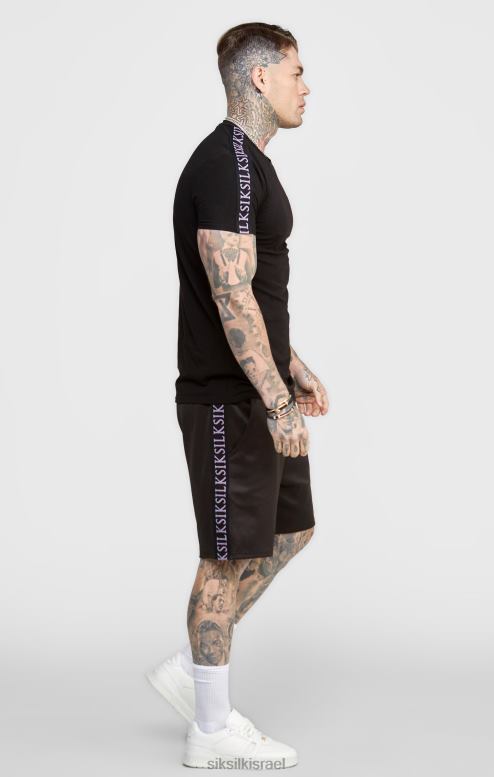 SikSilk גברים קצר מודבק בשחור D2LH2611 לבוש