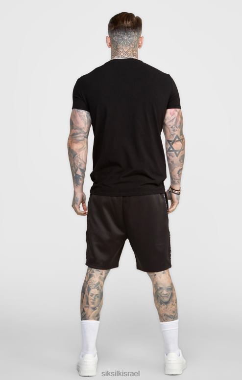 SikSilk גברים קצר מודבק בשחור D2LH2611 לבוש