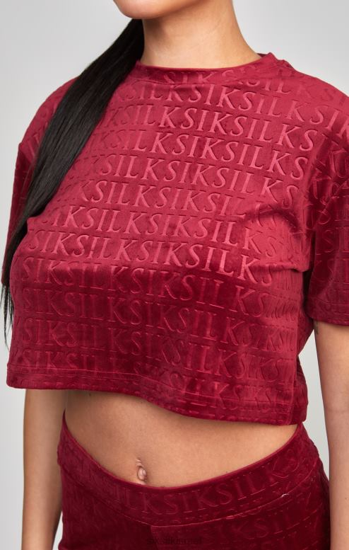 SikSilk נשים חולצת טריקו בגזרת קטיפה ורודה D2LH262 לבוש