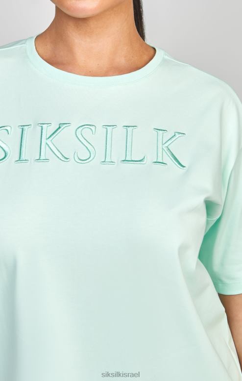 SikSilk נשים חולצת טריקו של חבר רקום מנטה D2LH264 לבוש