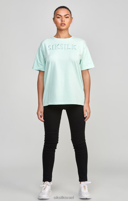 SikSilk נשים חולצת טריקו של חבר רקום מנטה D2LH264 לבוש