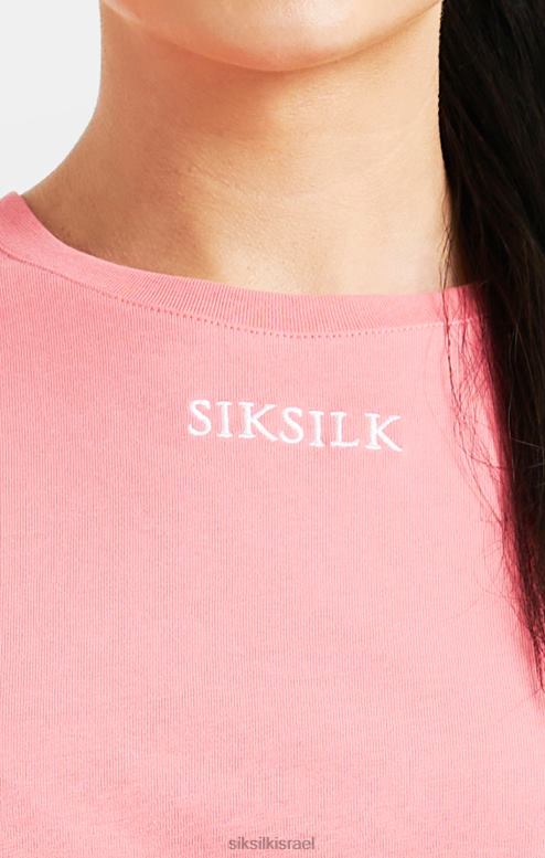 SikSilk נשים חולצת טריקו עם לוגו חוזר ורוד D2LH265 לבוש