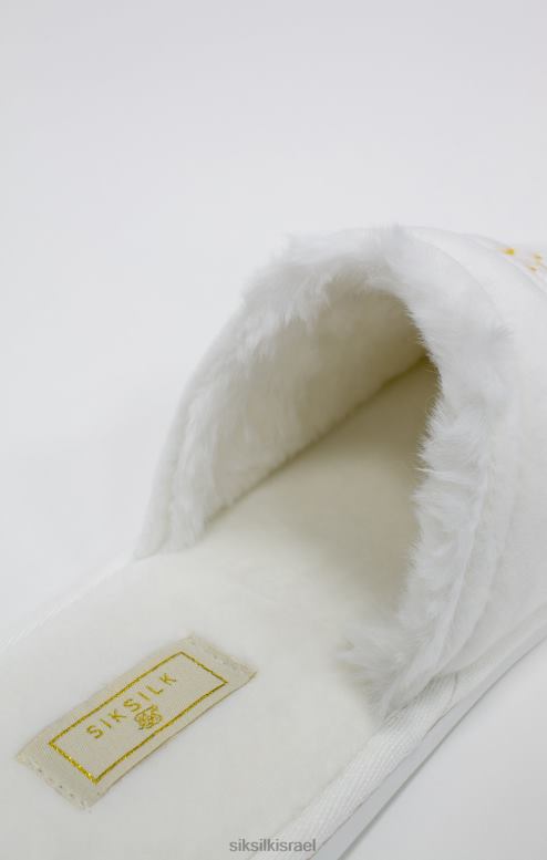 SikSilk גברים כפכף לבן עם לוגו רקום D2LH26 הַנעָלָה