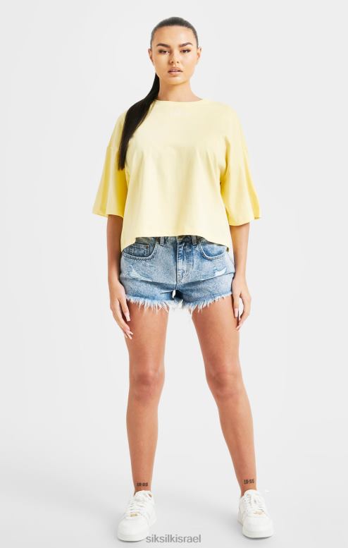 SikSilk נשים חולצת לוגו חוזר לימון D2LH270 לבוש