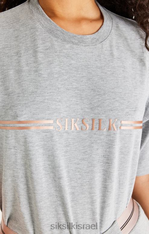 SikSilk נשים חולצת טריקו עם קופסת חוואר אפורה D2LH272 לבוש