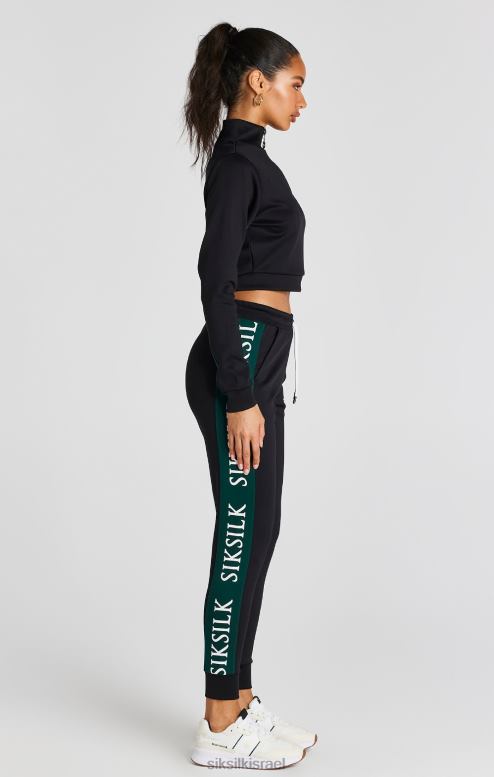 SikSilk נשים חלק עליון מסלול שחור D2LH274 לבוש