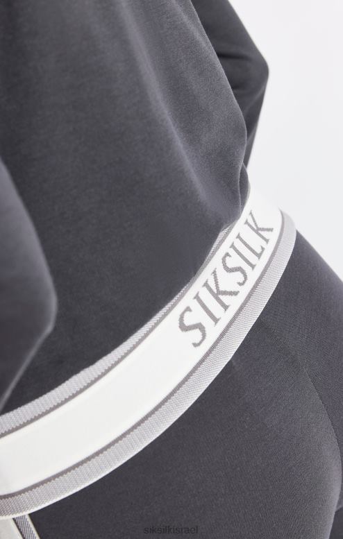 SikSilk נשים חלק עליון עם רוכסן אפור D2LH281 לבוש