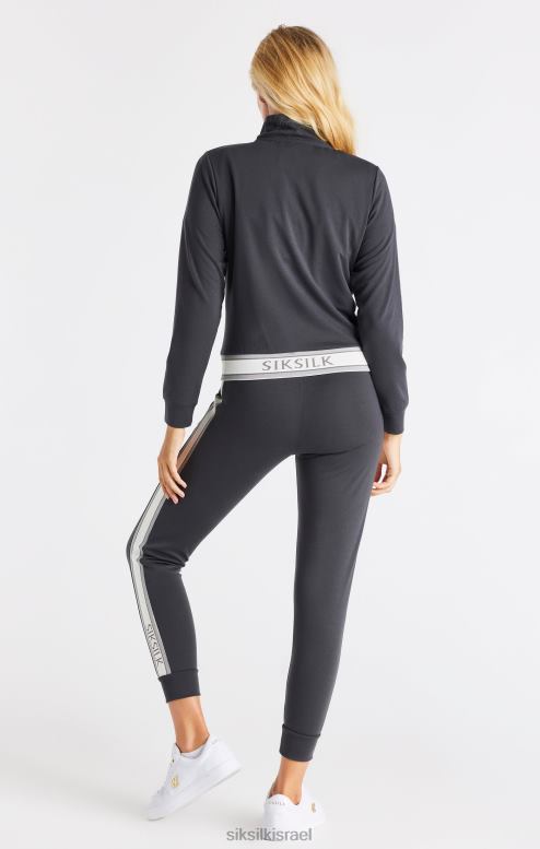 SikSilk נשים חלק עליון עם רוכסן אפור D2LH281 לבוש