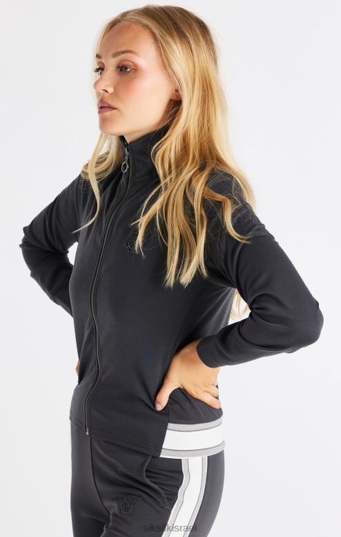 SikSilk נשים חלק עליון עם רוכסן אפור D2LH281 לבוש