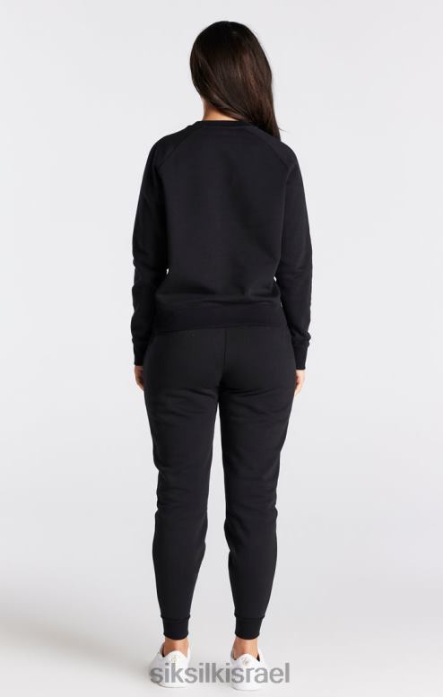 SikSilk נשים סווטשירט שחור לצוות חיוני D2LH298 לבוש