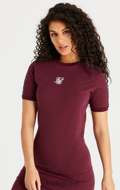 SikSilk נשים שמלת bodycon עם סרט בורדו D2LH2141 לבוש