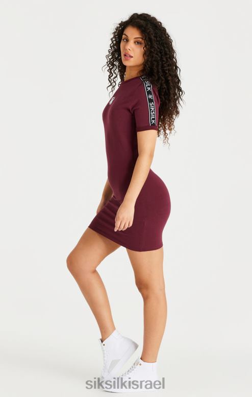 SikSilk נשים שמלת bodycon עם סרט בורדו D2LH2141 לבוש