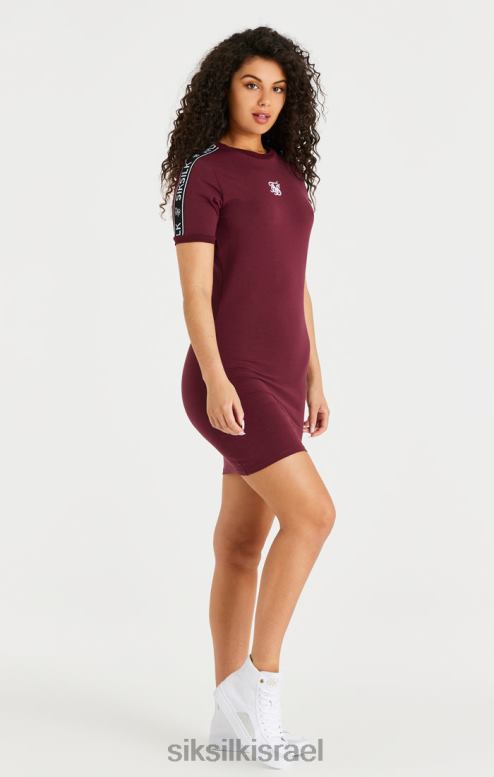 SikSilk נשים שמלת bodycon עם סרט בורדו D2LH2141 לבוש