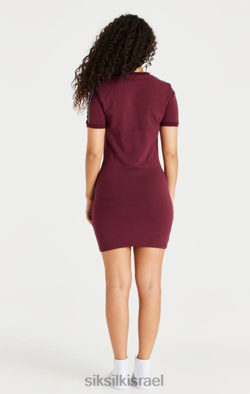 SikSilk נשים שמלת bodycon עם סרט בורדו D2LH2141 לבוש