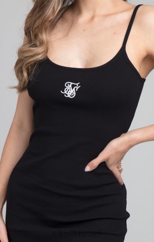 SikSilk נשים שמלת bodycon מצולעת - שחורה D2LH2145 לבוש